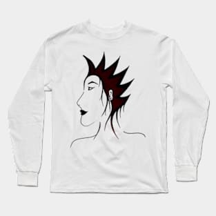 Black and white girl with punk hairstyle Long Sleeve T-Shirt